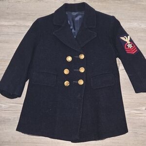Vintage World War 2 Boys Pea Coat!